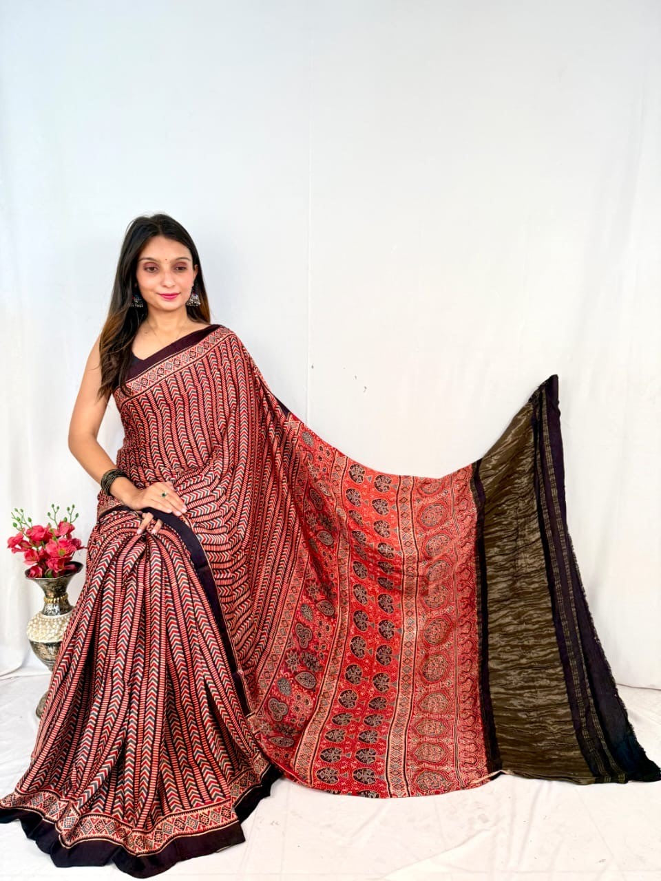 Neerja Ajrakh Saree
