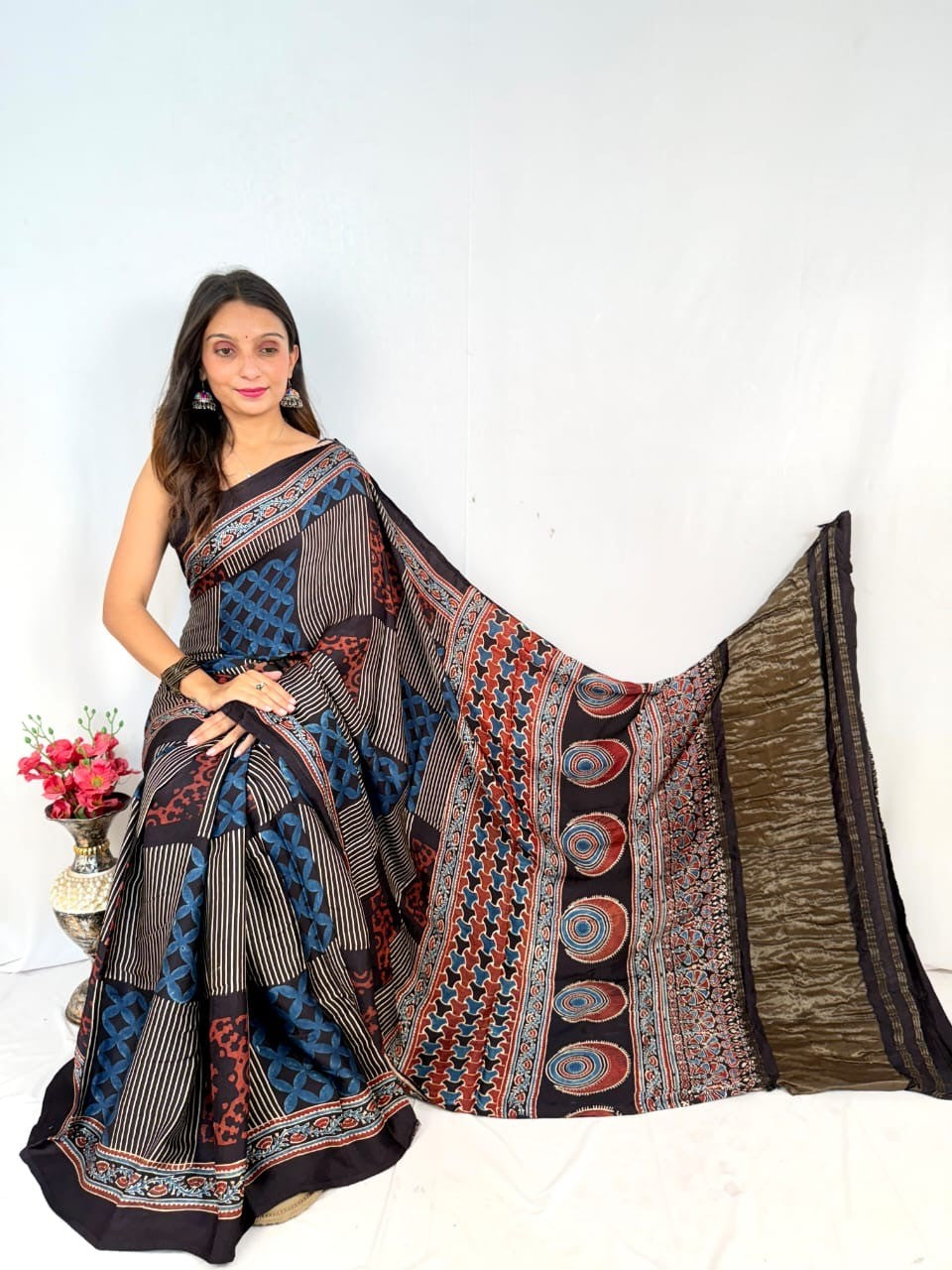 Tehzeeb Ajrakh Saree