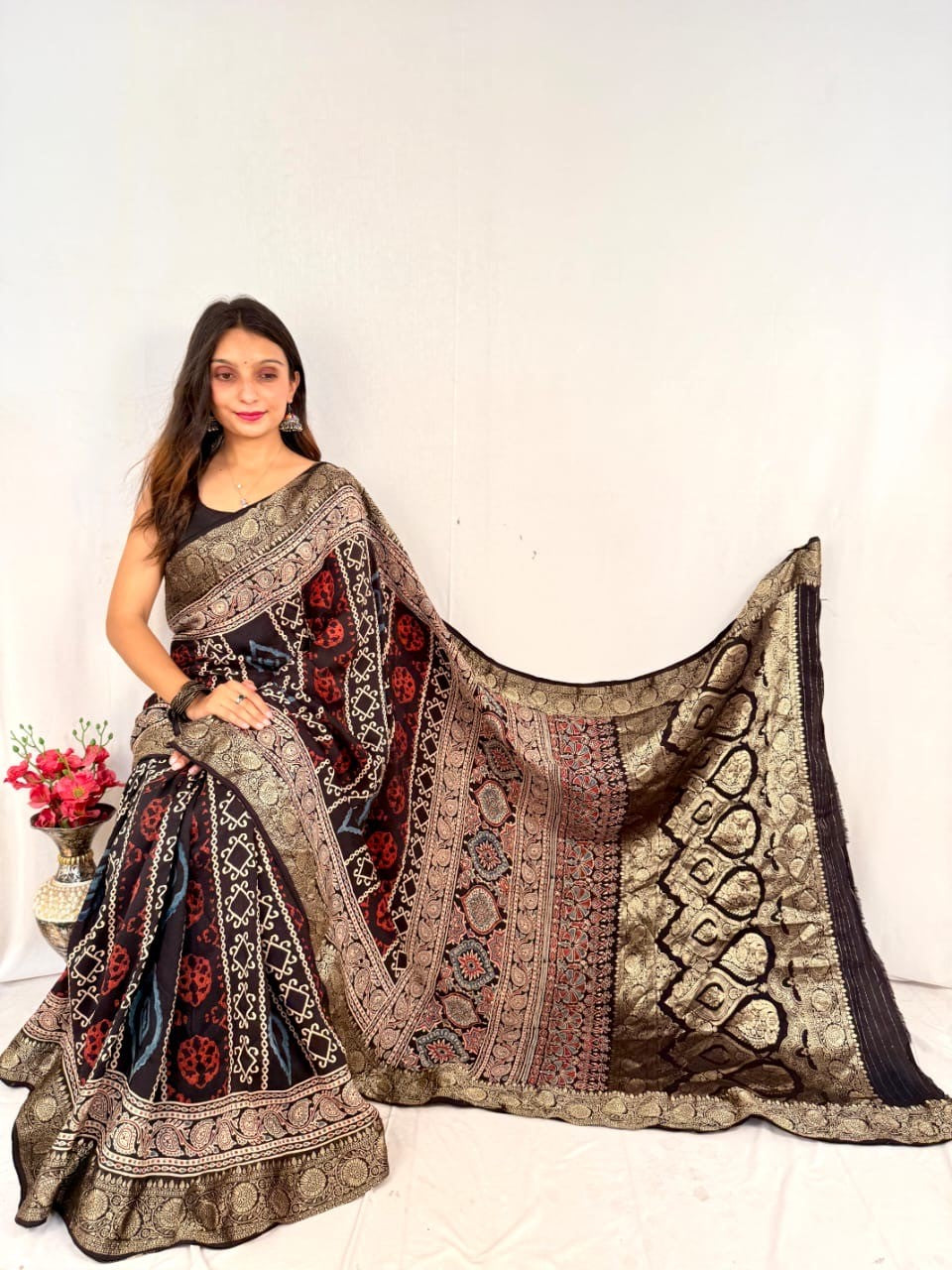 Sifar Ajrakh Saree