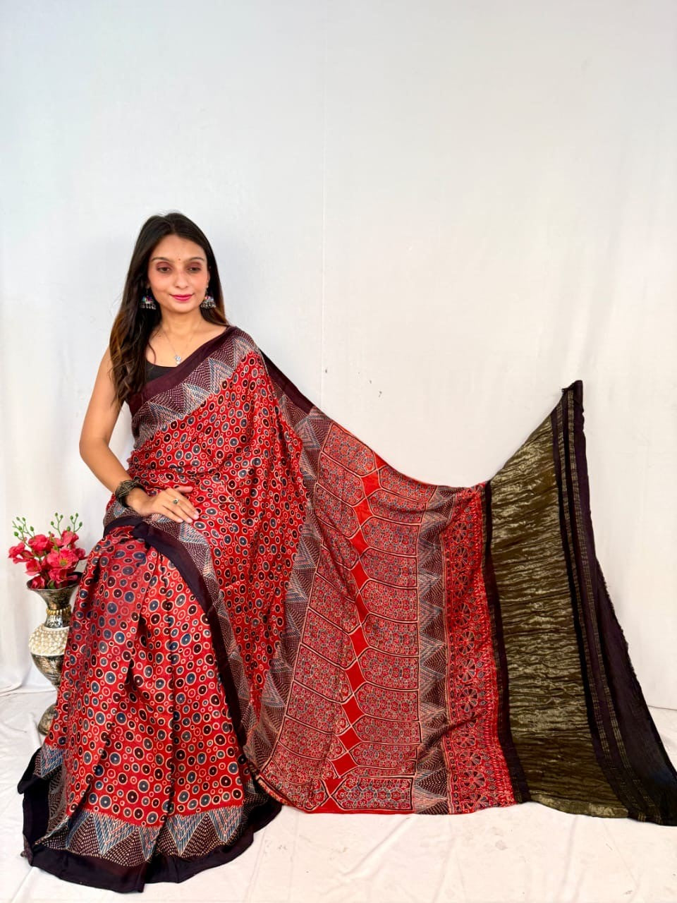 Zareen Ajrakh Saree