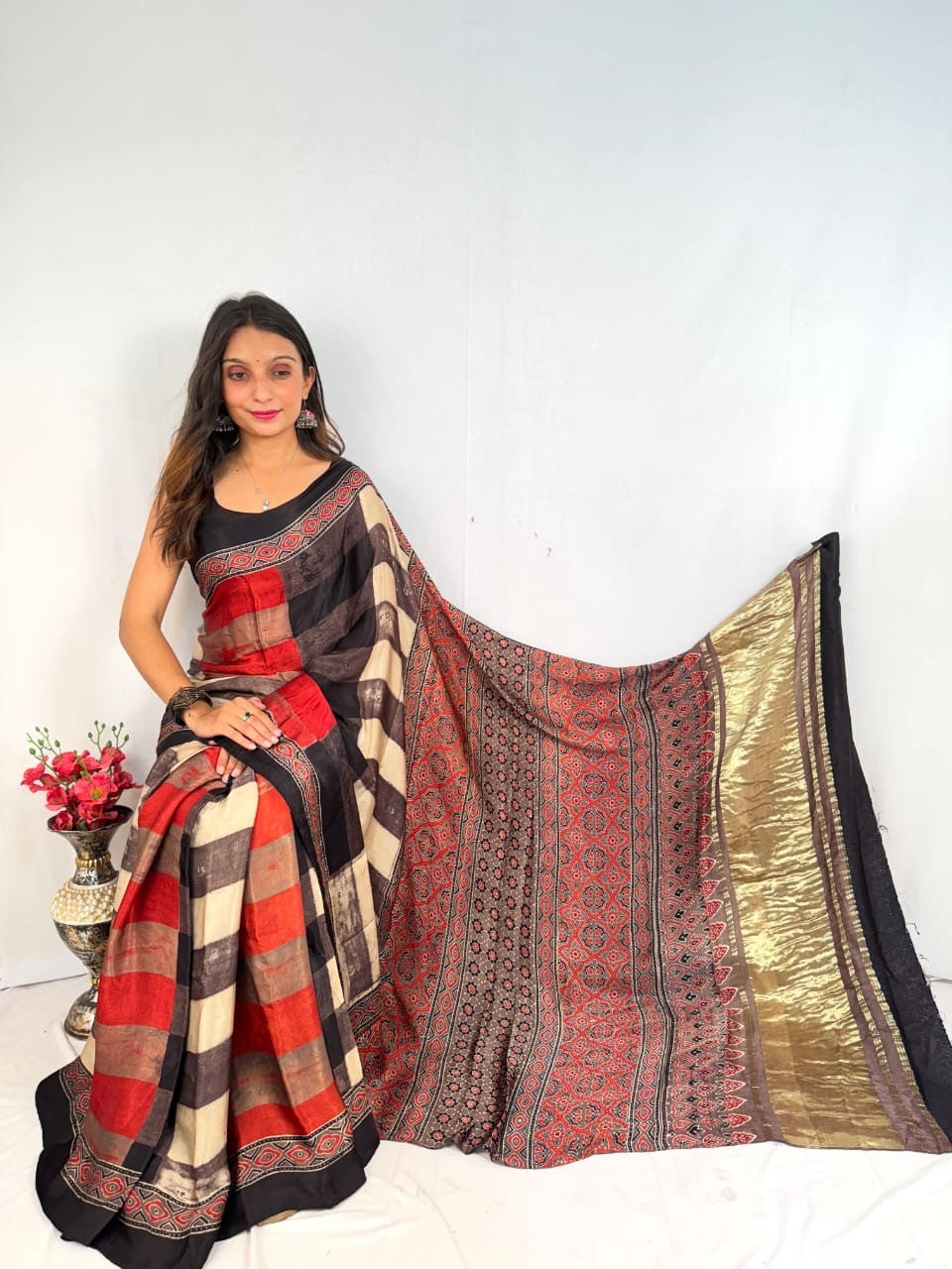 Tanira Ajrakh Saree