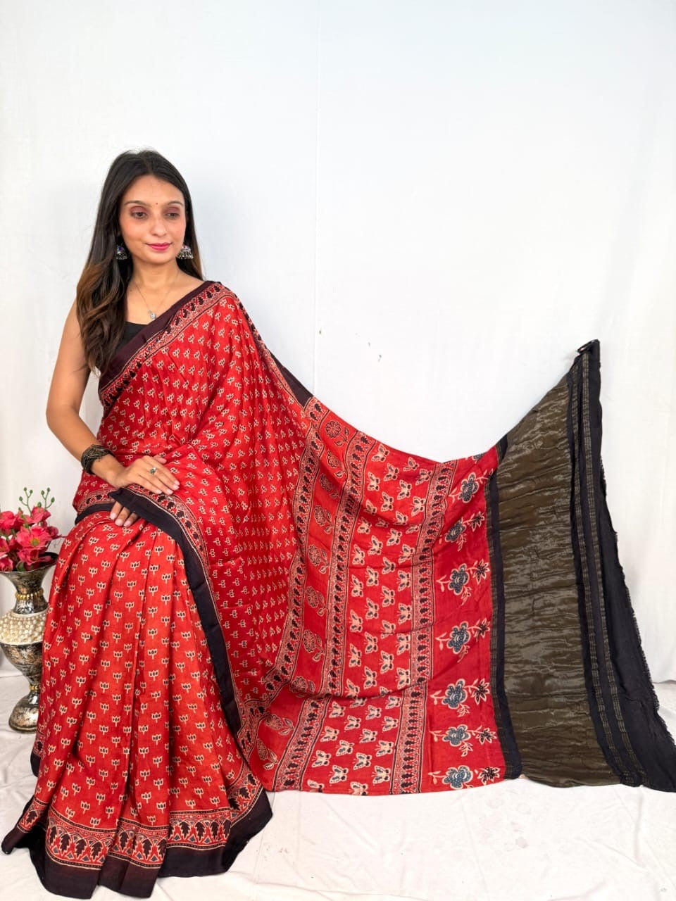 Baageecha Ajrakh Saree