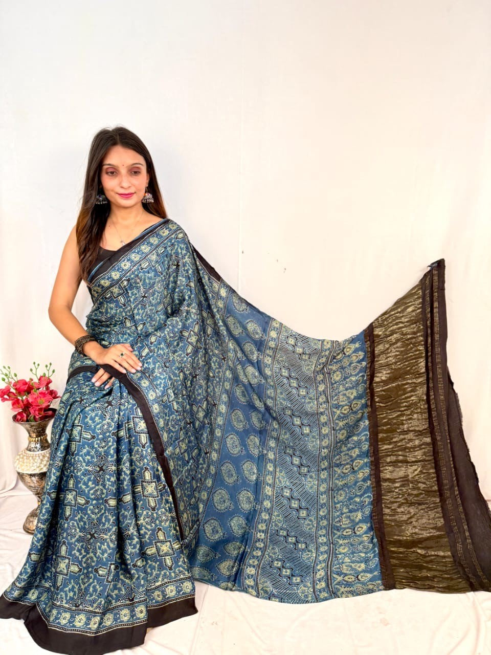 Falak Ajrakh Saree