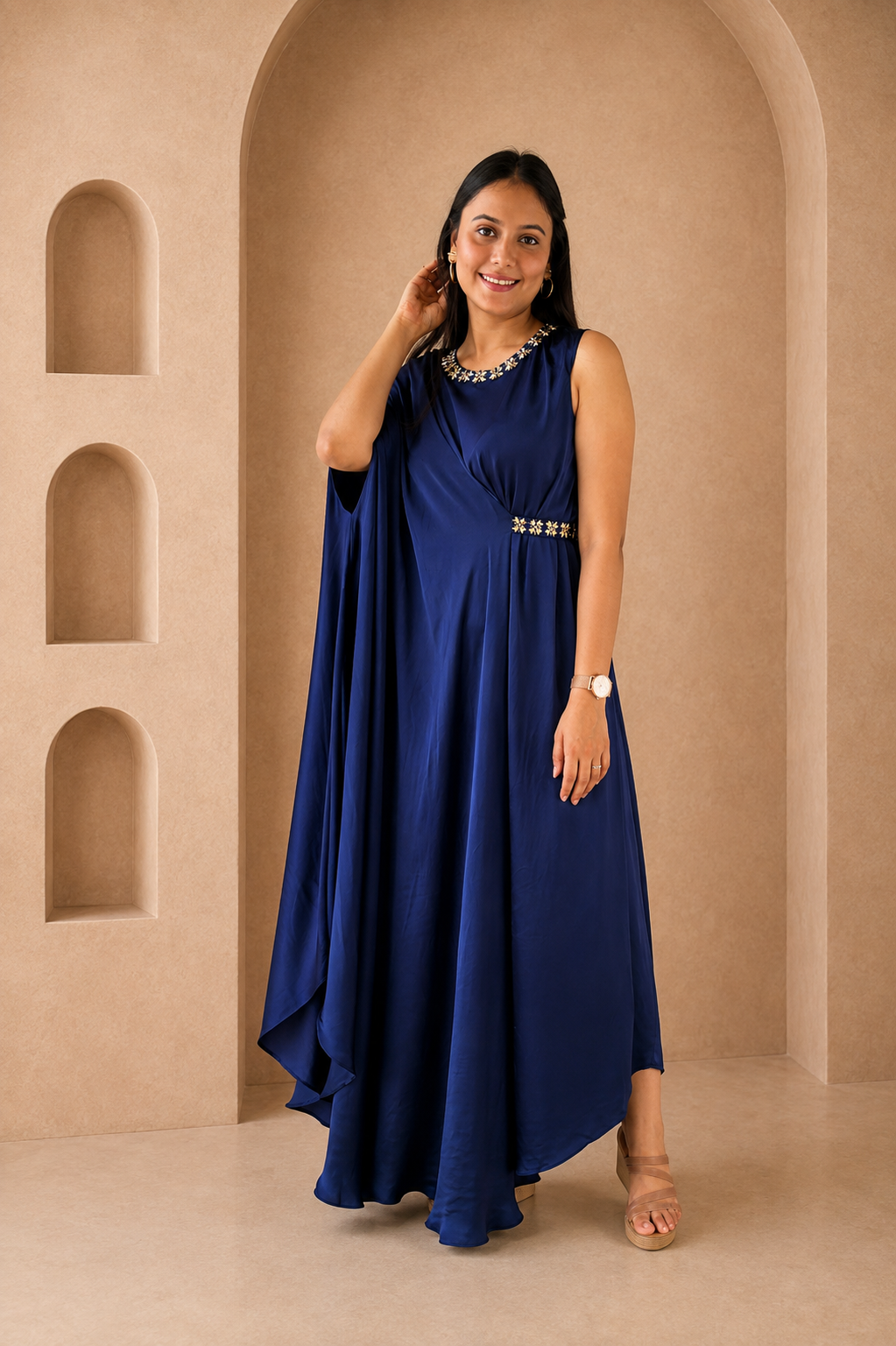 Arya 2.0 Blue Satin Dress