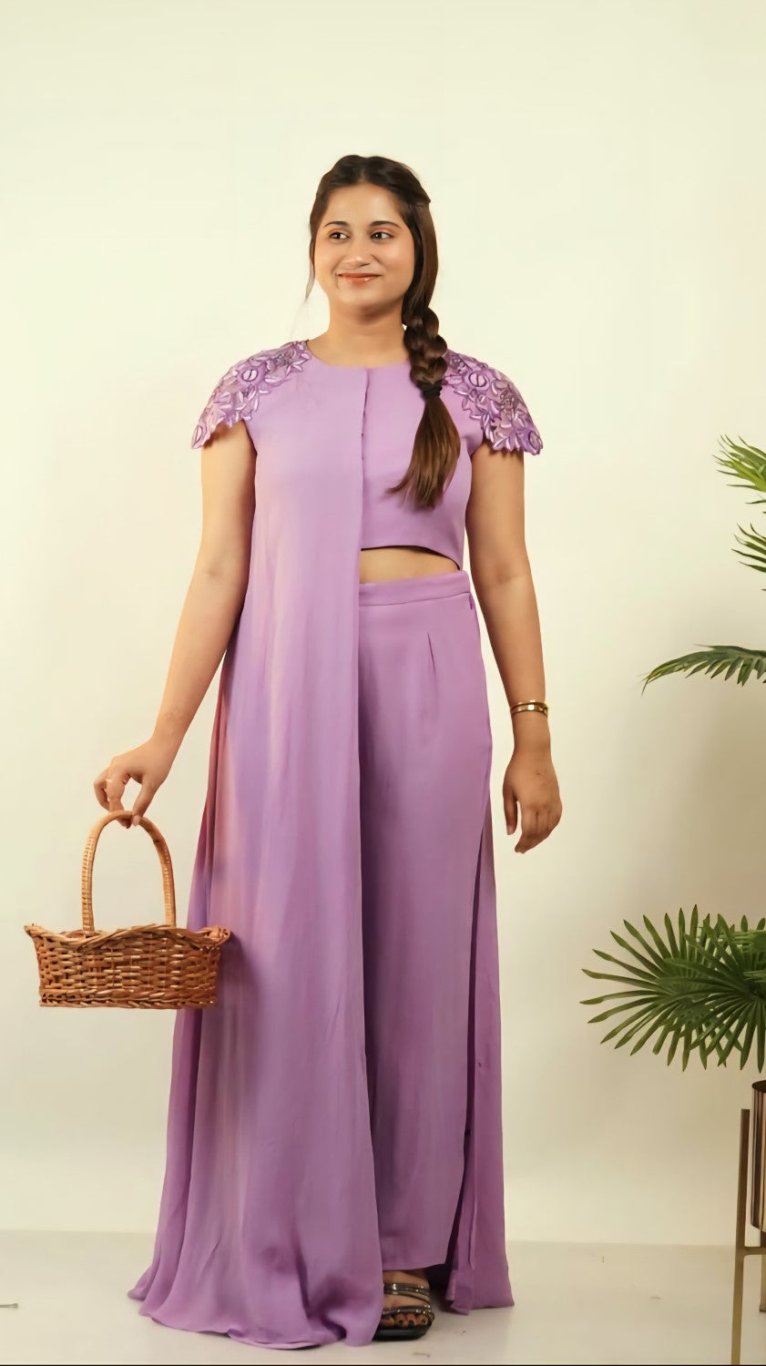 Spark Lilac Georgette Co-Ord Set