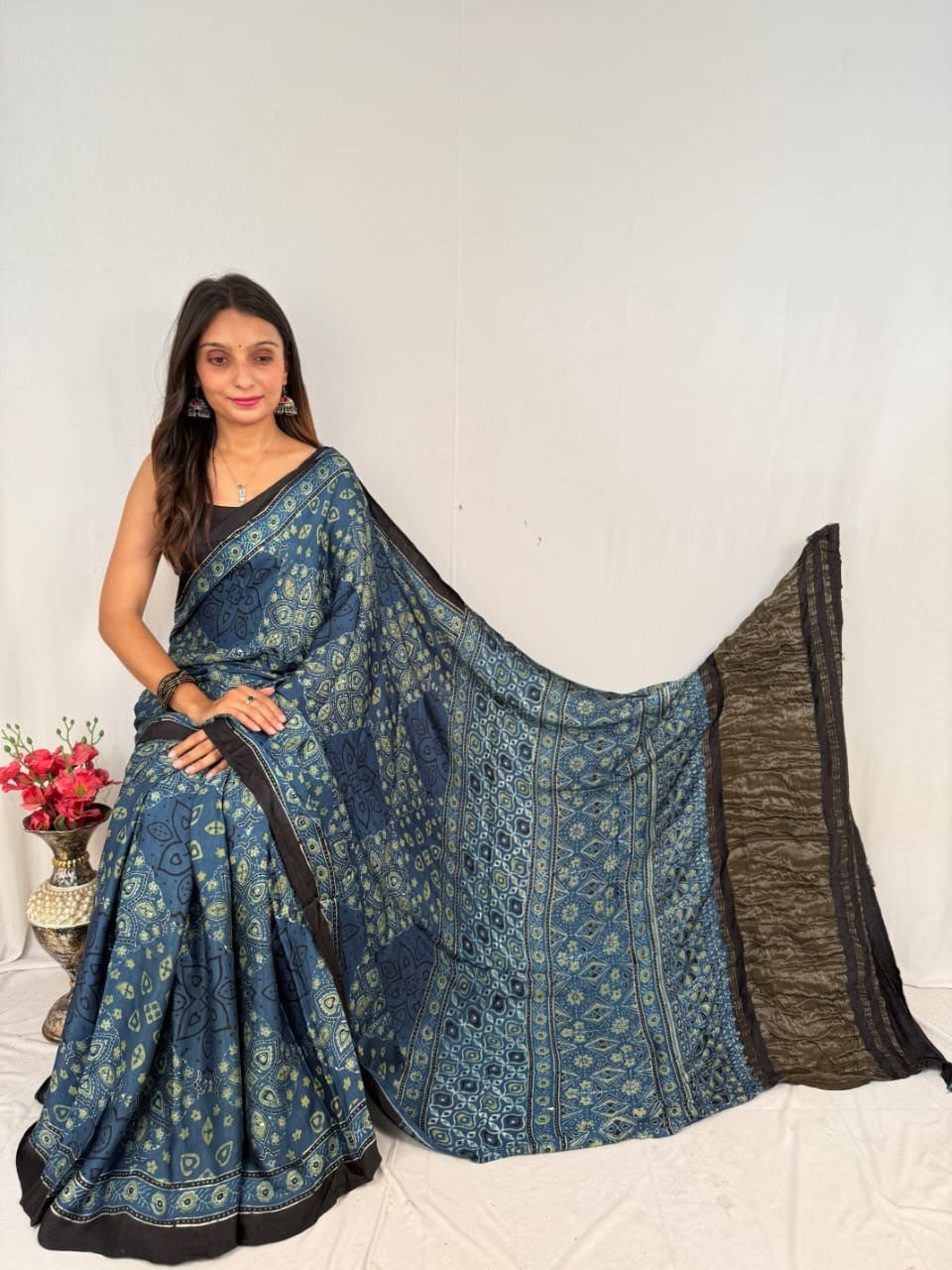 Meher Ajrakh Saree