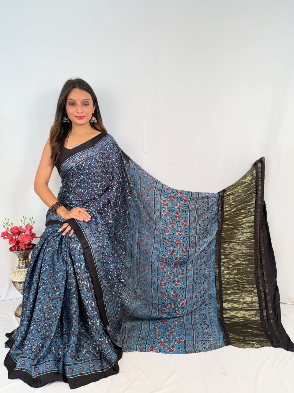 Noorani Ajrakh Saree