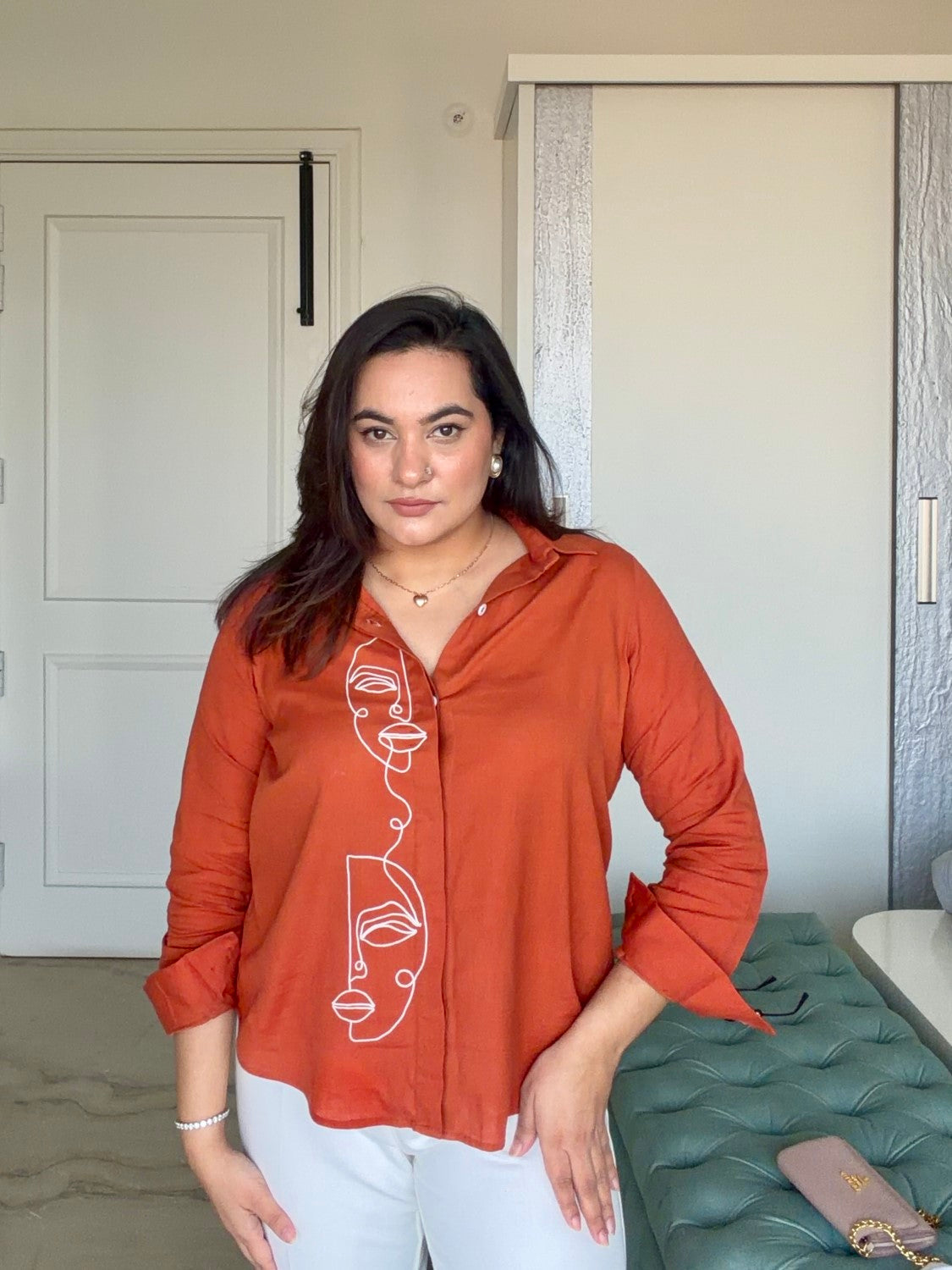 Facia Shirt - Rust Orange