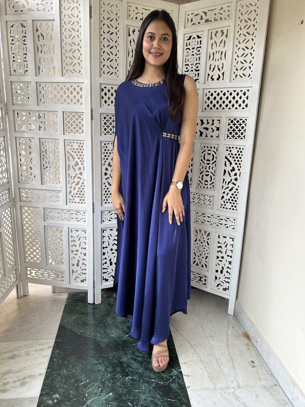 Arya 2.0 Blue Satin Dress